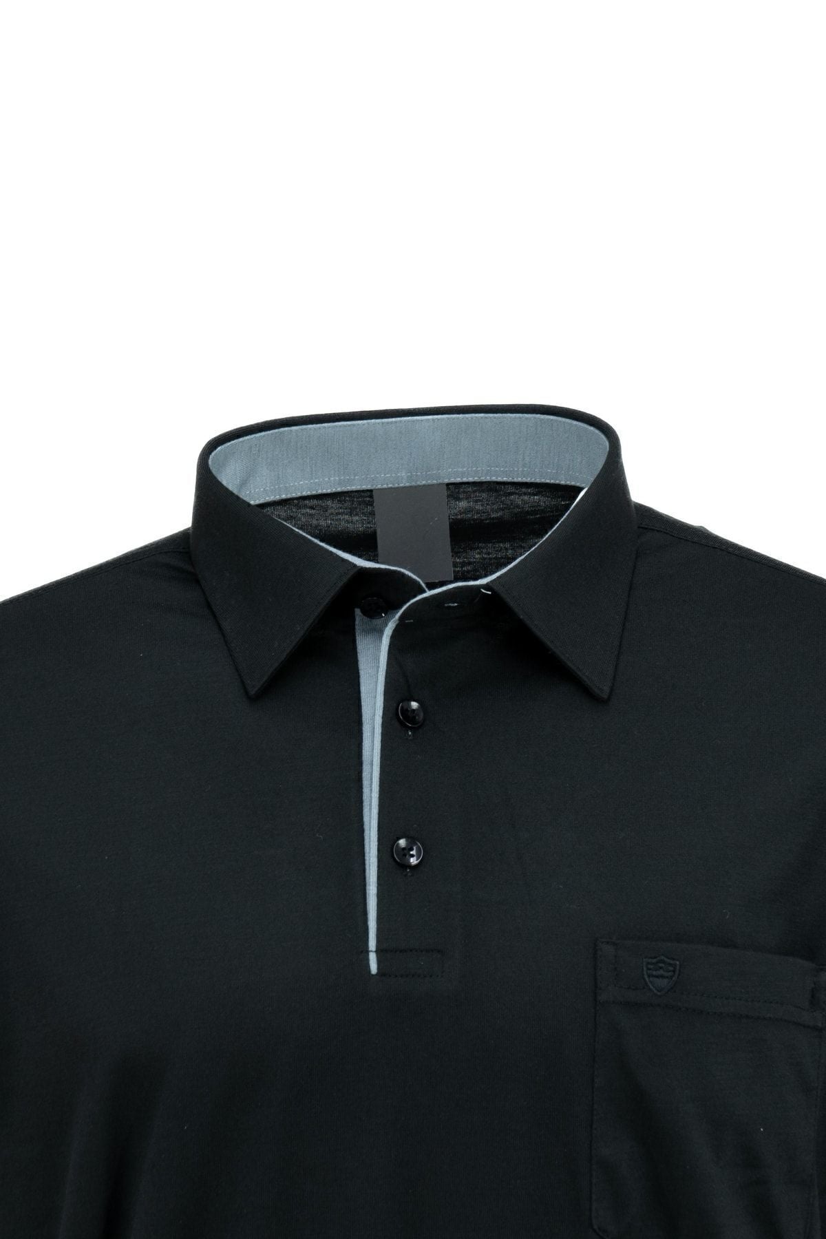 Erkek Gömlek Yaka Cepli Kısa Kollu Normal Kesim Tam Kalıp Premium Pamuklu Kumaş T-shirt